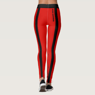 Leggings für Hellrot und schwarze Streifen
