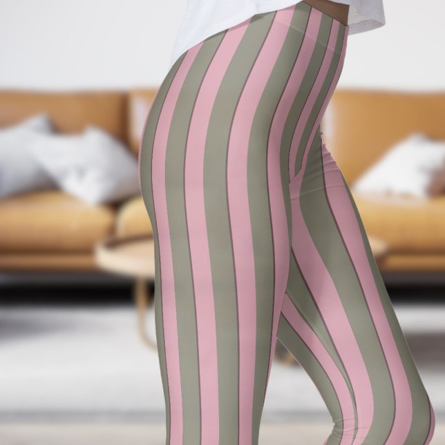 Leggings für klassische Korsilk- und rosa Stripmus (Classic Corsilk and Pink Strip Pattern Leggings)