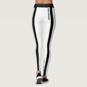 Leggings für klassische Schwarz-Weiß-Streifen