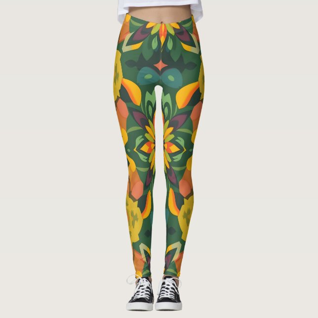 Leggings für lebendige Digitaldrucke - Bio & Symme (Vorderseite)