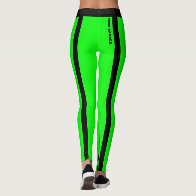 Leggings für Leuchtstoffröhren, grün und schwarz S (Rückseite)