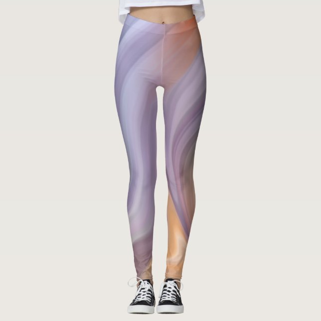 Leggings für lila Orangenflüssigkeitsdrucke (Vorderseite)