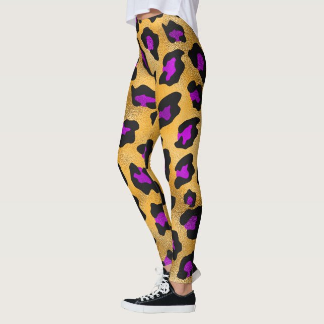 Leggings für Lila und schwarze Leoparden (Links)