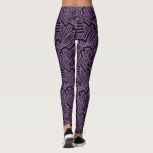 Leggings für lila und schwarze Muster