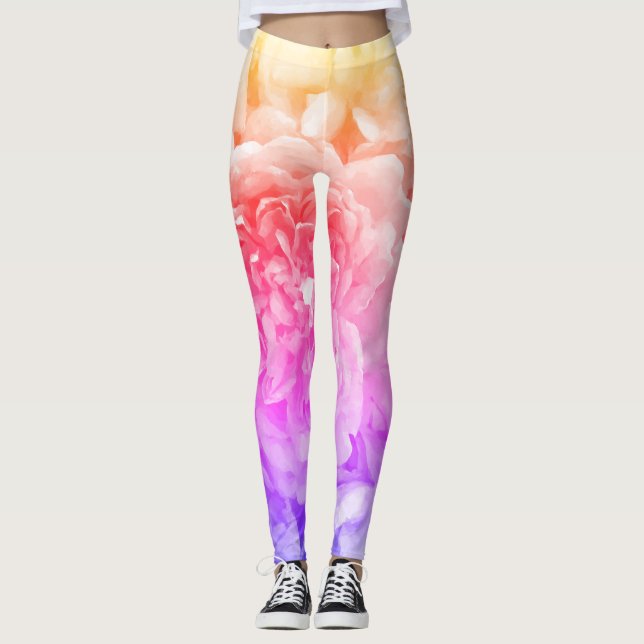 Leggings für mehrfarbige Rose (Vorderseite)