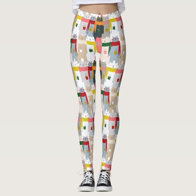 Leggings für niedliche Bärenmuster (Vorderseite)