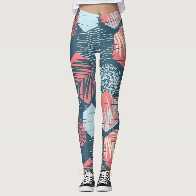 Leggings für niedliche Wellenmuster (Vorderseite)