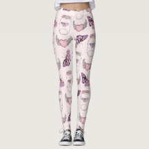 Leggings für romantische Butterfly und Herzschritt