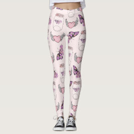 Leggings für romantische Butterfly und Herzschritt