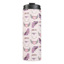 Leggings für romantische Butterfly und Herzschritt Thermosbecher