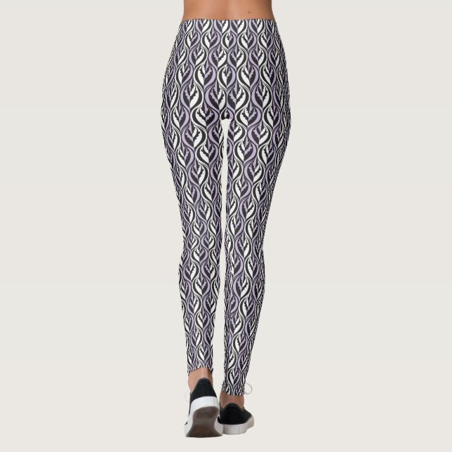 Leggings für Schwarz-weiße benutzerdefinierte Stri (Rückseite)