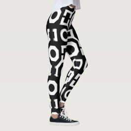 Leggings für Schwarz-weiße Geometrie