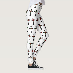 Leggings für Schwarzes Kreuz und Rose