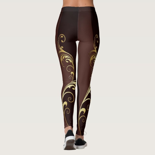 Leggings für Vintage Blumenmuster (Rückseite)