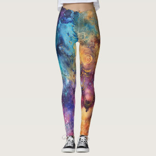 Leggings Galaxie céleste de couleur mignonne
