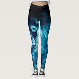 Leggings Galaxie de l'espace bleu