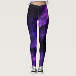 Leggings Galaxie de l'espace mauve