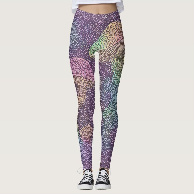 Leggings Galaxie des champignons psychédéliques - Légendes (Devant)