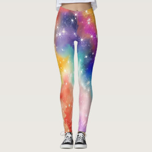 Leggings Galaxie Étincelle Arc-en-Ciel