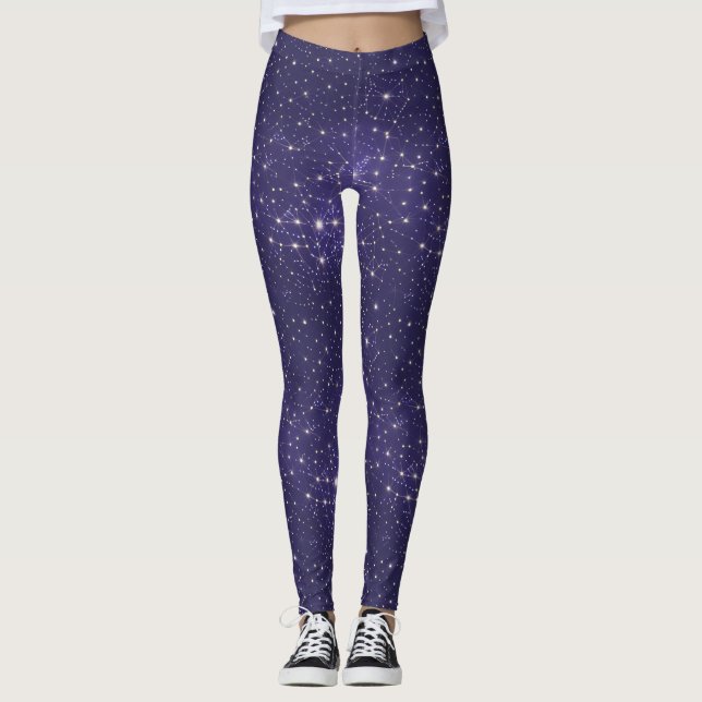 Leggings Galaxie moderne violet Cosmic Universe Stations sp (Devant)