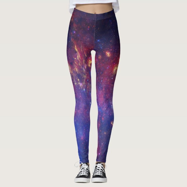 Leggings Galaxy Nebula Yoga Pantalon Espace Violet (Devant)