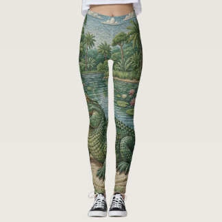 Leggings Gardien des zones humides : Crocodile brodé