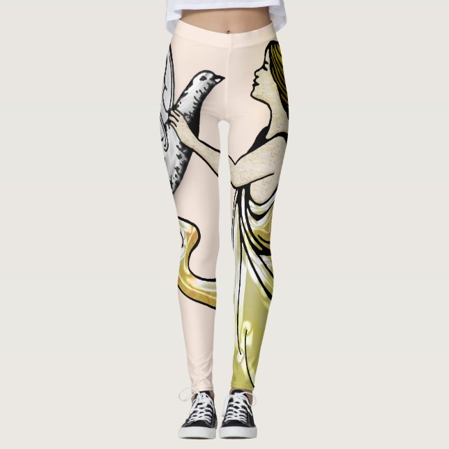 Leggings Gardien pacifique avec colombe (Devant)