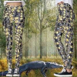 Leggings "Gator Skin" schwarz und gelb