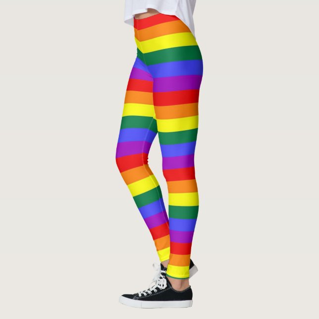 Leggings Gay pride LGBT couleur Motif arc-en-ciel (Gauche)