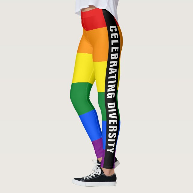 Leggings Gay pride LGBTQ unique coloré avec drapeau arc en  (Gauche)