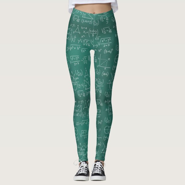 Leggings Geek d'école de tableau de formules de maths (Devant)