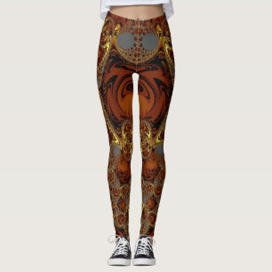 Leggings ~ Gelb, braun und grau