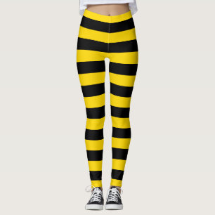 Leggings Gelb/Schwarz Streifen