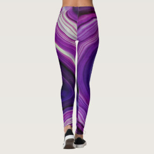 Leggings Géode Violet Tourbillonnant Tombé
