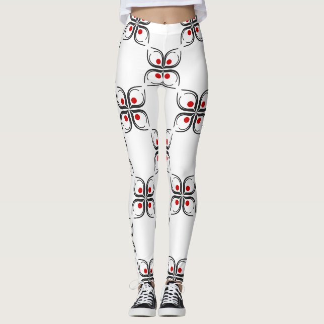 Leggings Geometric Floral Pattern (Devant)