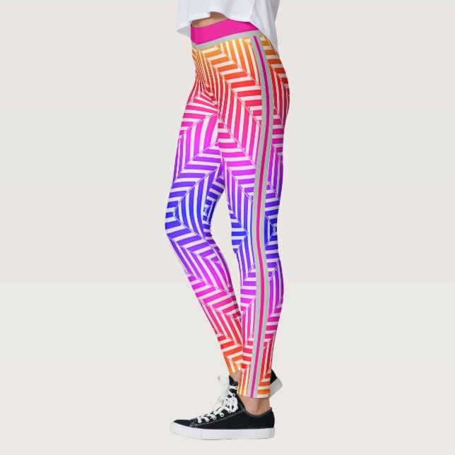 Leggings Geometric Maze Optical Illusion Pattern  (Gauche)