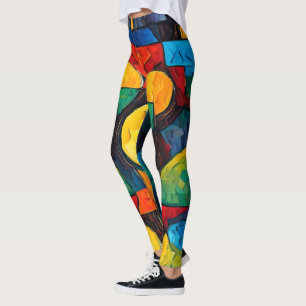 Leggings Géométrie de rêves vibrants – Art abstrait moderne