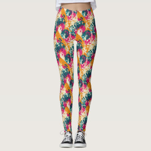 Leggings Géométrique Abstrait Gras - Texture Pinceau Grunge