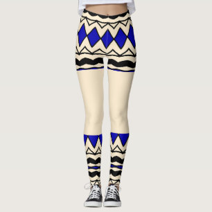 Leggings Géométrique Bleu Africain