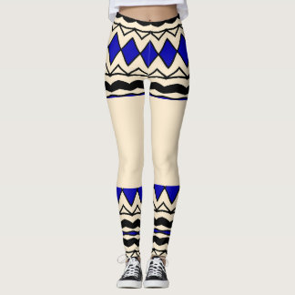 Leggings Géométrique Bleu Africain