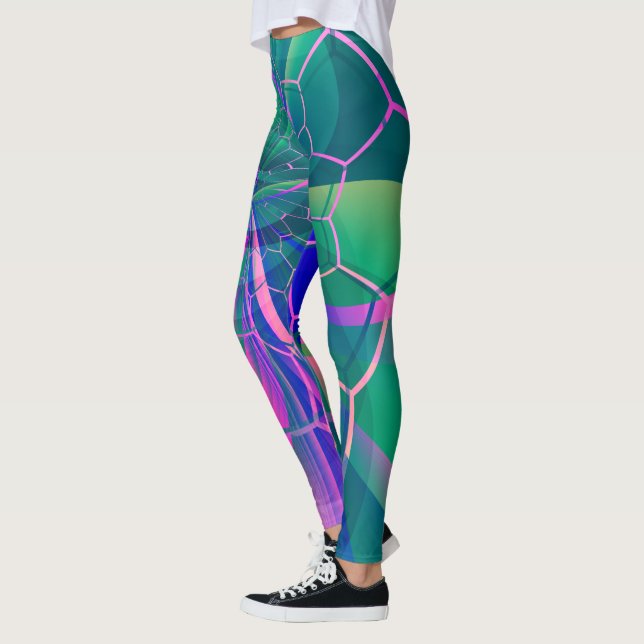 Leggings Géométrique couleur Web Abstraite (Gauche)