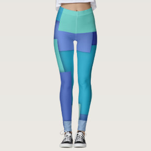 Leggings géométriques bleus