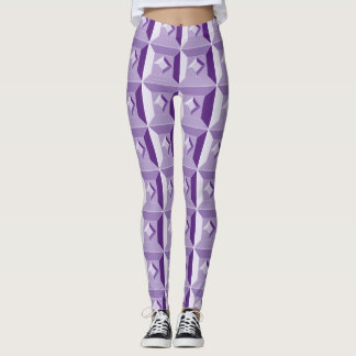 Leggings géométriques en diamant violet