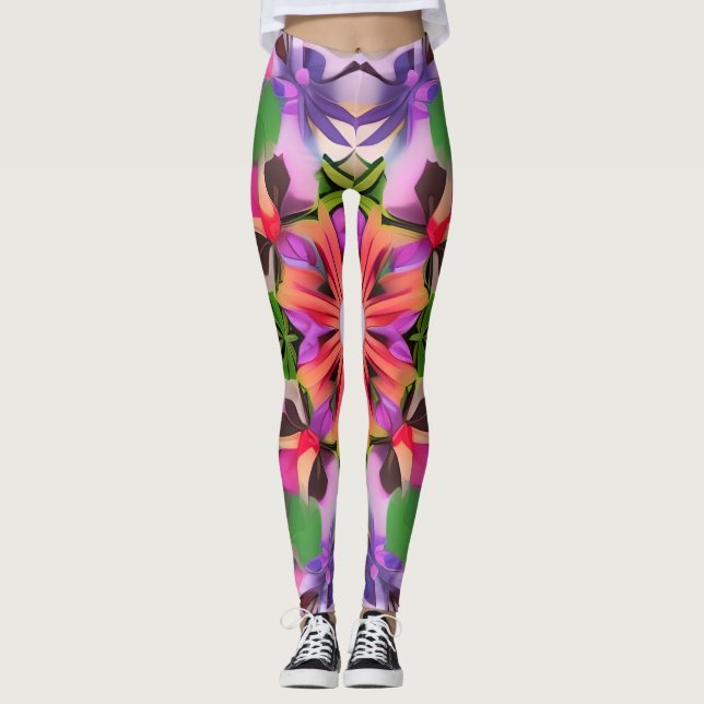 Leggings geometrischer Abstrakter Kunst (Vorderseite)
