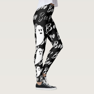 Leggings Ghost Halloween livre blanc noir