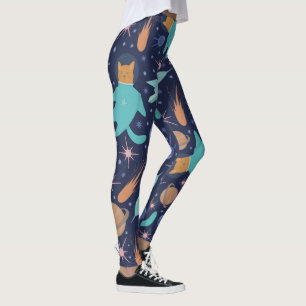 Leggings Ginger cat dans l'aventure de galaxie spatiale