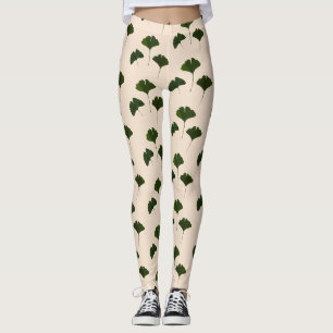 Leggings Ginkgo Biloba Motif Feuille Leging