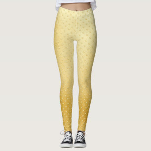 Leggings Girls Hearts Gold Faux Foil Motif d'or