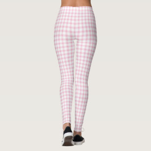 Leggings Girly Cute Pastel Pink En vichy Check Motif
