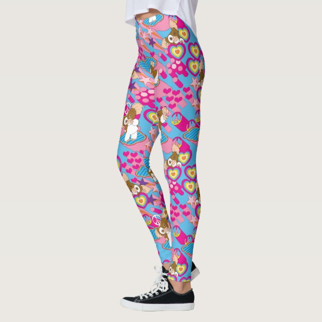 Leggings Gizmo | Pink Peace & Love Motif (Gauche)